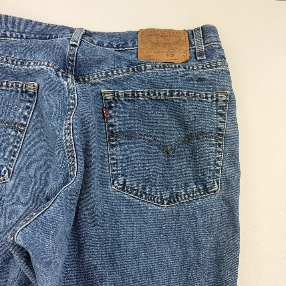 Vintage Levis 550 Jeans Mens 38x30 Medium Stonewash Relaxed Blue Red Tab Tapered